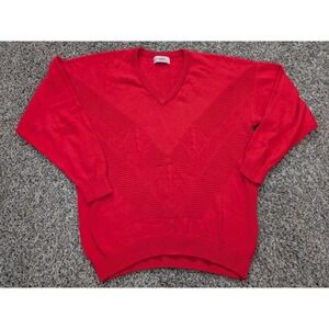 Vintage Titleist Collection Scotland Golf Knit Sweater Men's Large Red
